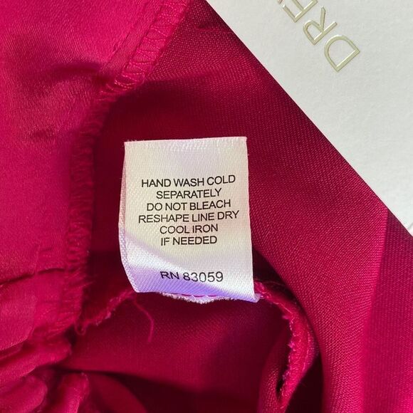 DREW By Anthropologie NWT Eva Wide Leg HW 90s Party Pants Baggy Satin In Berry M - Picture 5 of 7